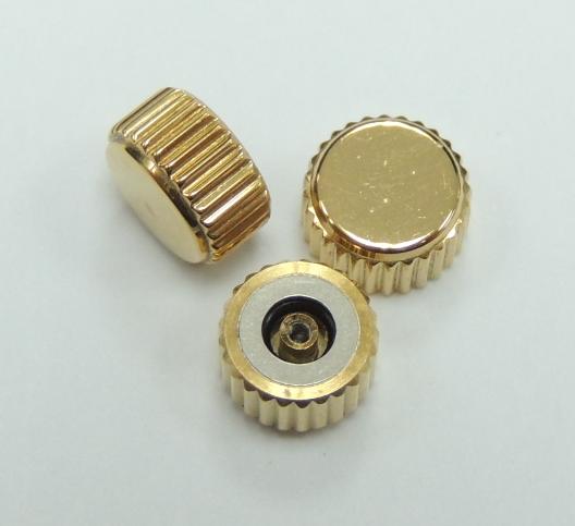 Diameter 6.0mm x Tube 2.5mm Gold Waterproof Crown (Packing of 3 pcs)