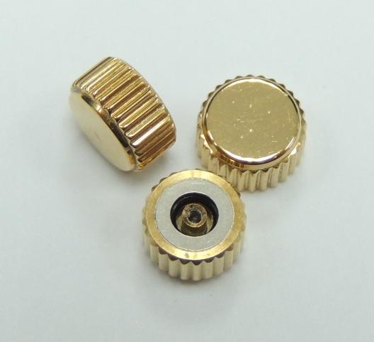Diameter 6.5mm x Tube 2.5mm Gold Waterproof Crown (Packing of 3 pcs)