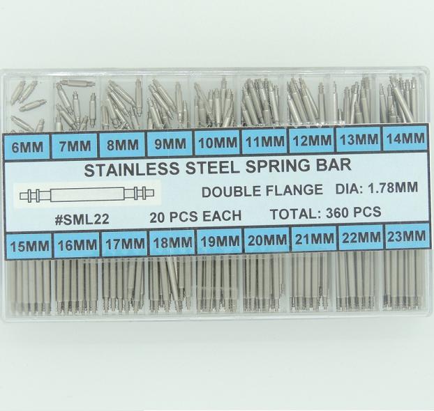 Stainless Steel Double Flange Spring Bar Assortment 1.78 MM Diameter