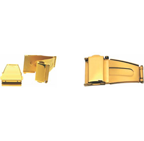 UT006G 22 MM Metal Band Buckle with Two Pushers (Gold Color)
