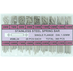 Stainless Steel Single Flange Spring Bar Assortment 1.50 MM Diameter